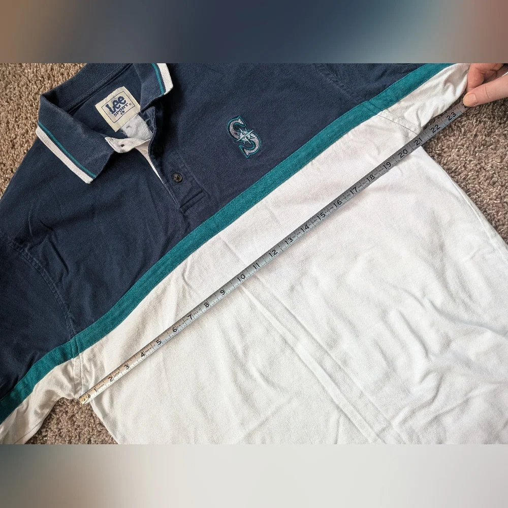 Vintage Lee Sport Seattle Mariners Polo Shirt Large - Picture 8 of 12